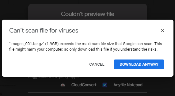 Virus scan warning (Same Tab)