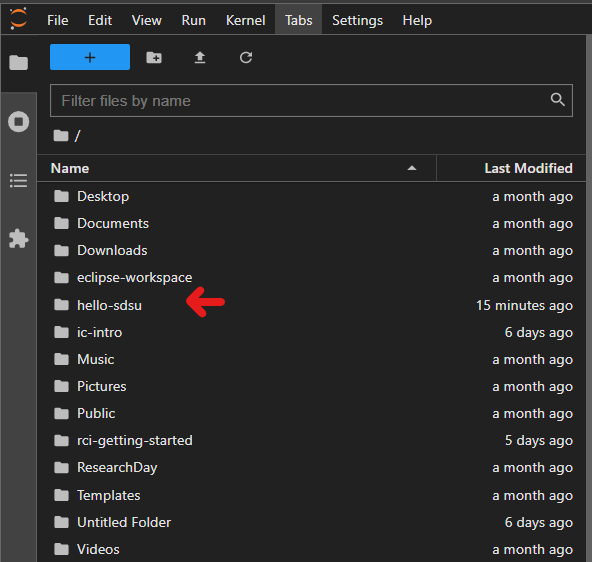 open hello-sdsu in file explorer